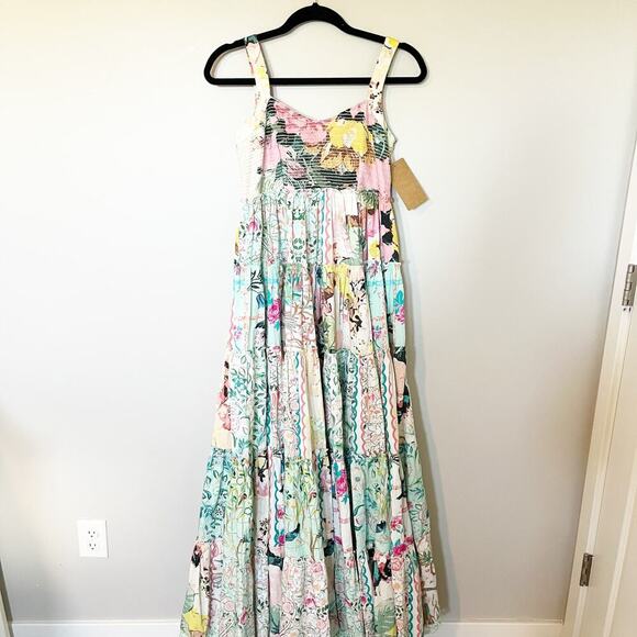 HEMANT & NANDITA Teien Floral empire waist maxi Cotton Dress xs nwt - Picture 5 of 15